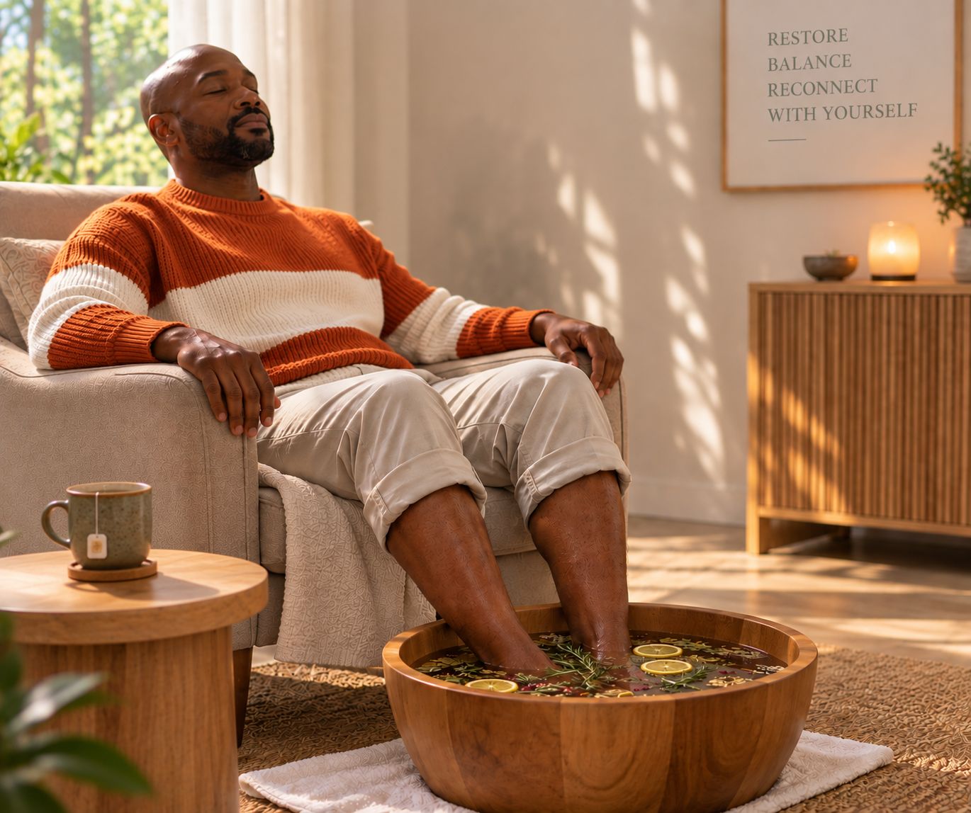 Follow-up healing session with foot soak